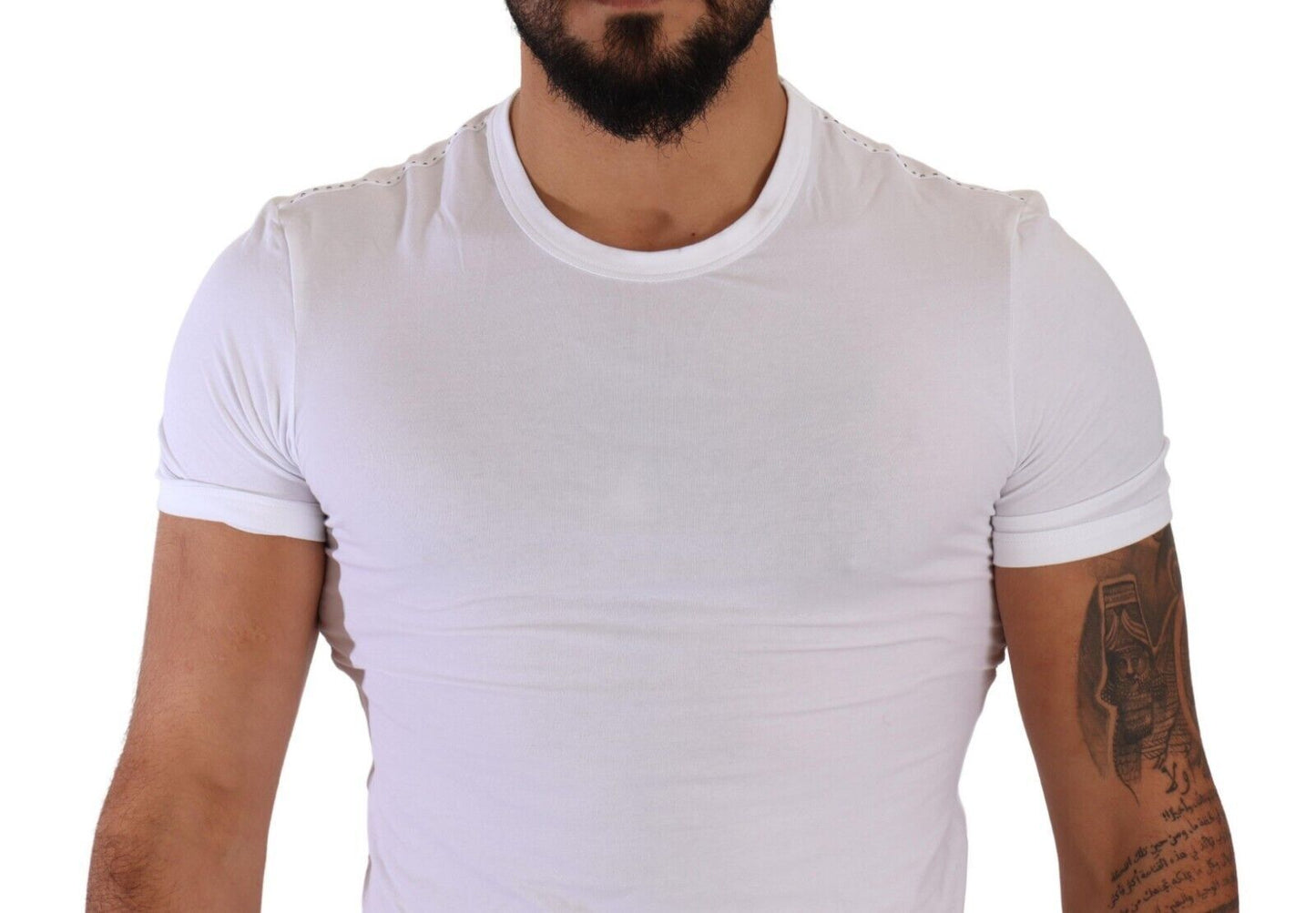 Dolce &amp; Gabbana White Round Neck Cotton Stretch T-shirt Underwear