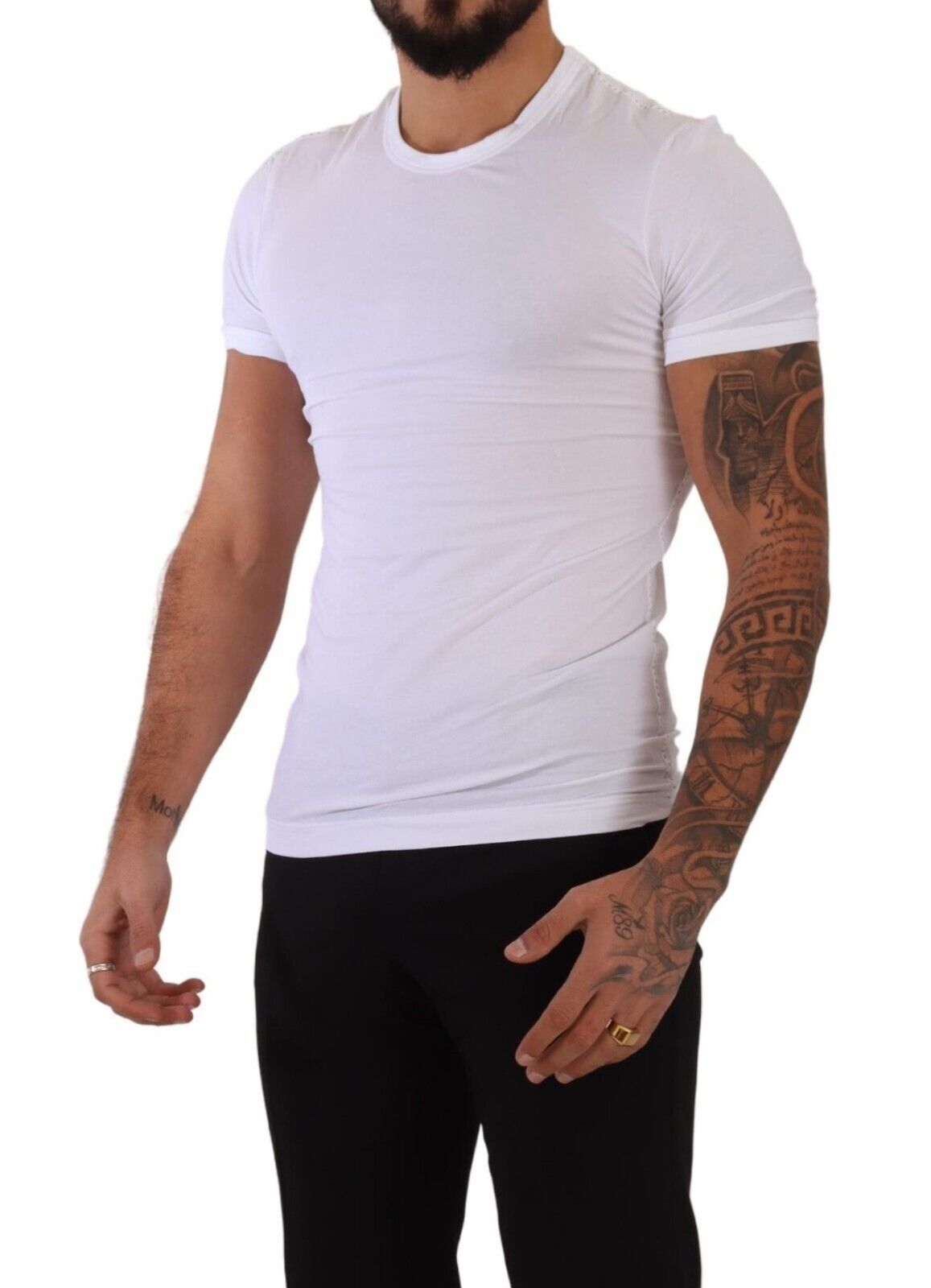 Dolce &amp; Gabbana White Round Neck Cotton Stretch T-shirt Underwear