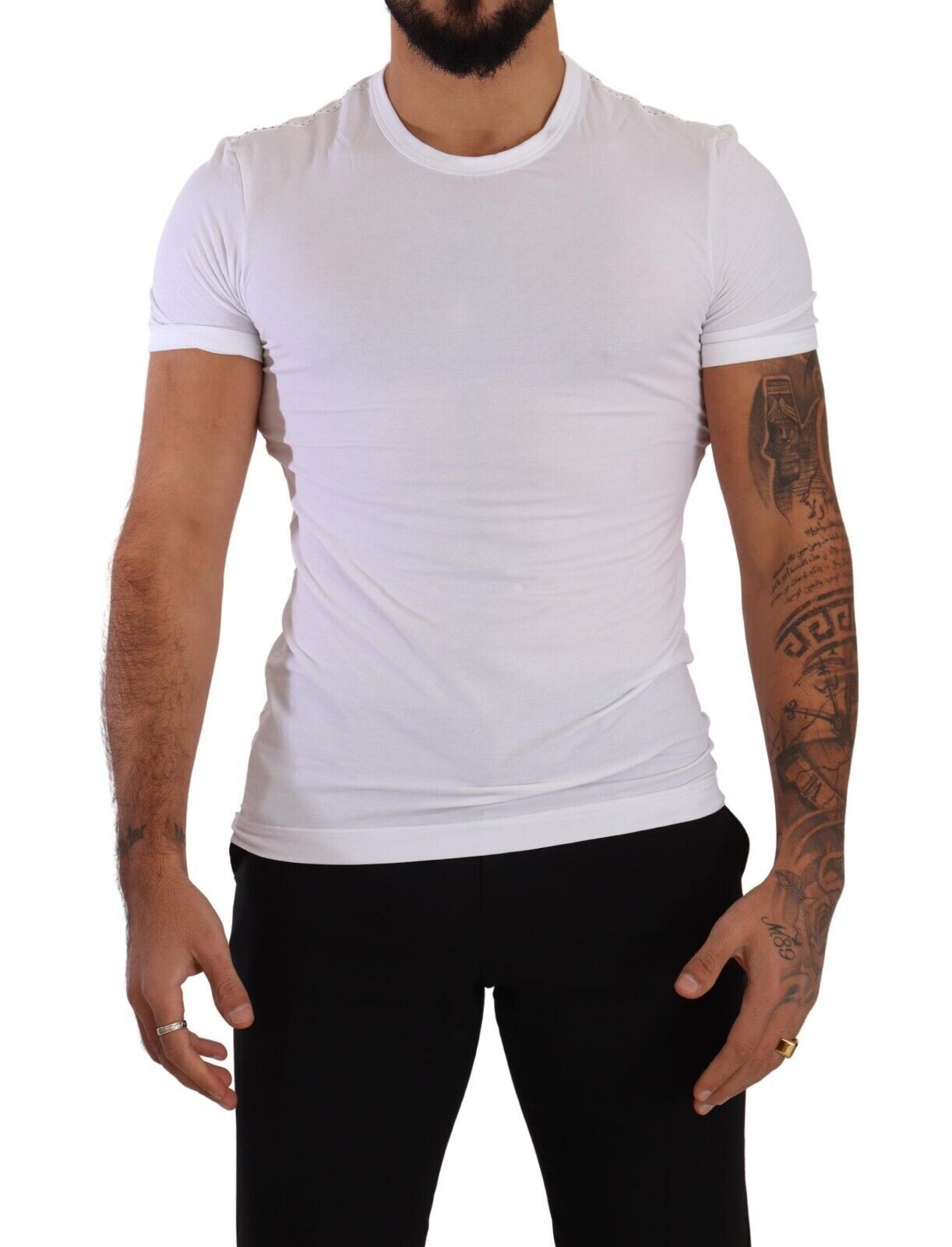 Dolce &amp; Gabbana White Round Neck Cotton Stretch T-shirt Underwear