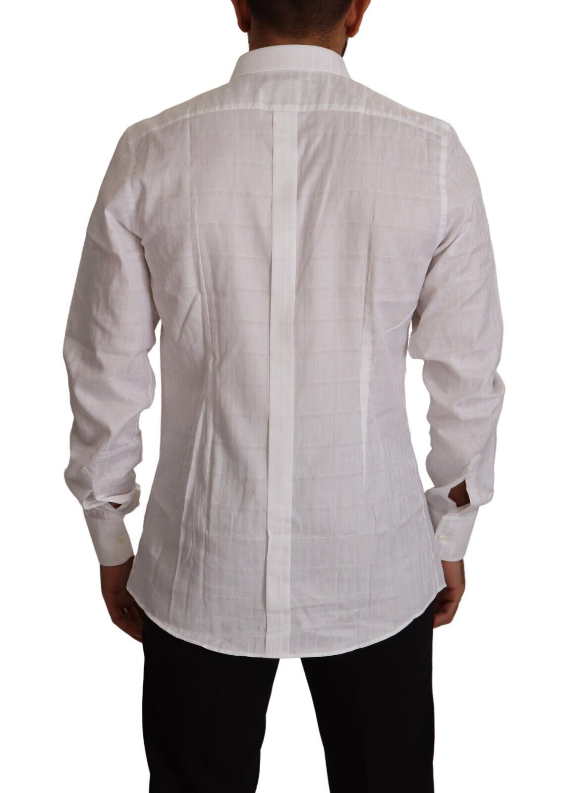 Dolce &amp; Gabbana White GOLD Cotton Slim Fit Dress Formal Shirt