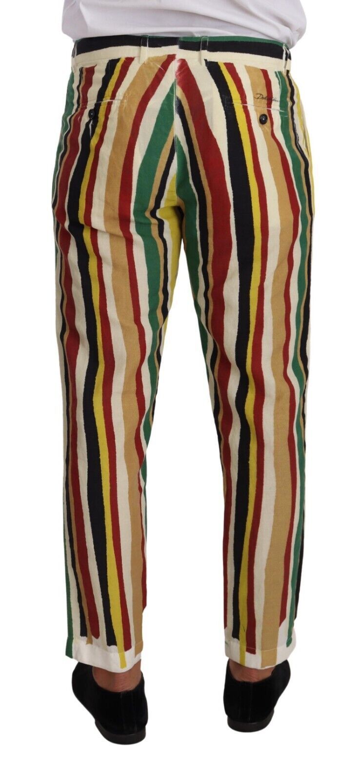 Dolce &amp; Gabbana Multicolor Striped Linen Cotton Pants