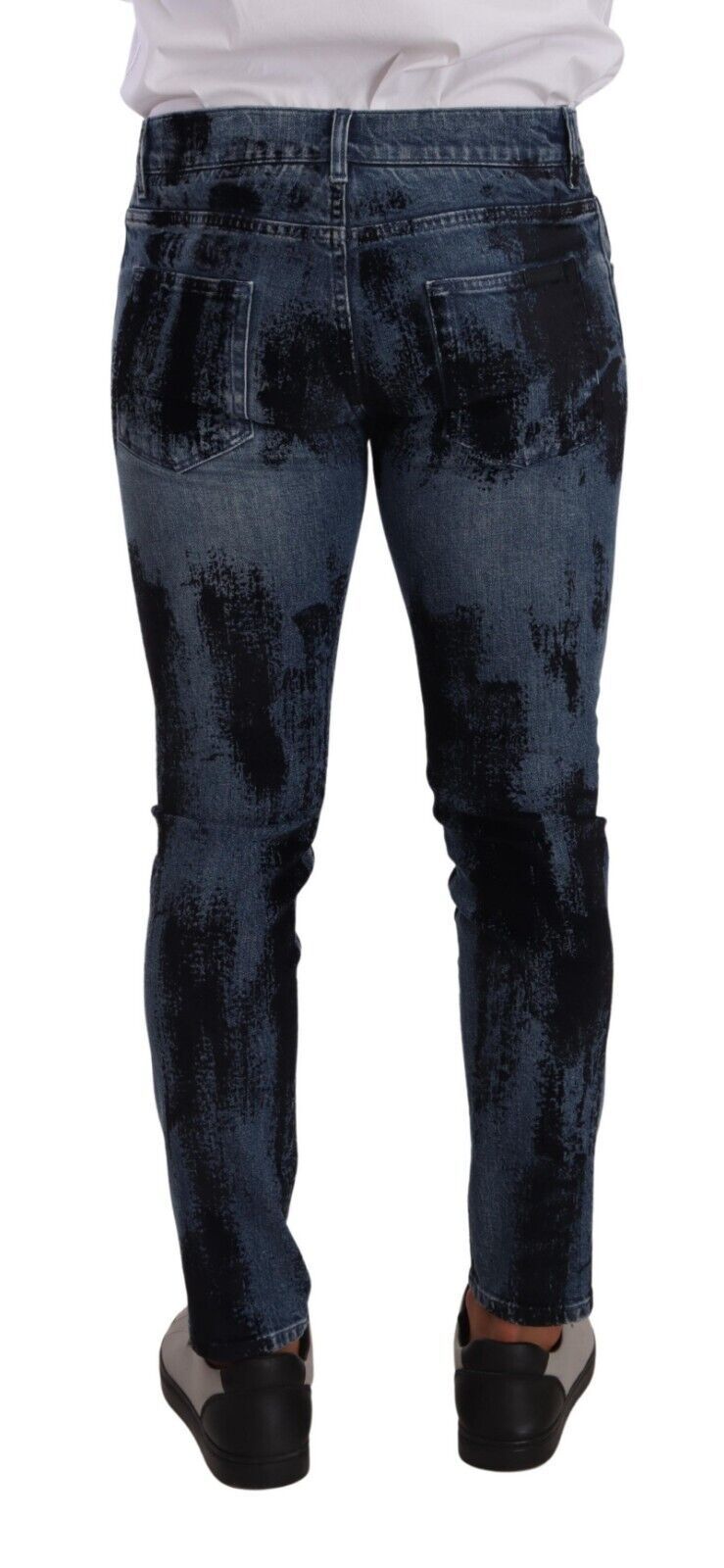 Dolce &amp; Gabbana Blue Black Cotton Skinny Denim Jeans