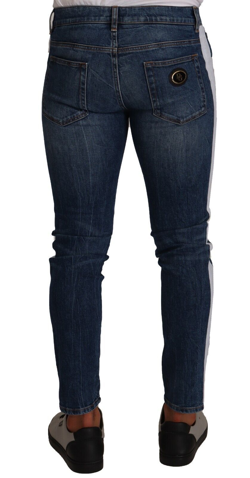 Blaue Skinny-Denim-Jeans aus gewaschener Baumwolle von Dolce &amp; Gabbana