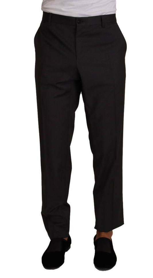 Dolce &amp; Gabbana Grey Wool Formal Tuxedo Trouser Dress Pants