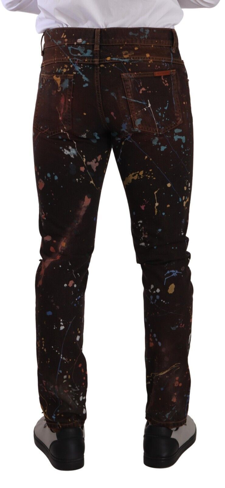 Dolce &amp; Gabbana Brown Color Splash Cotton Regular Denim Jeans