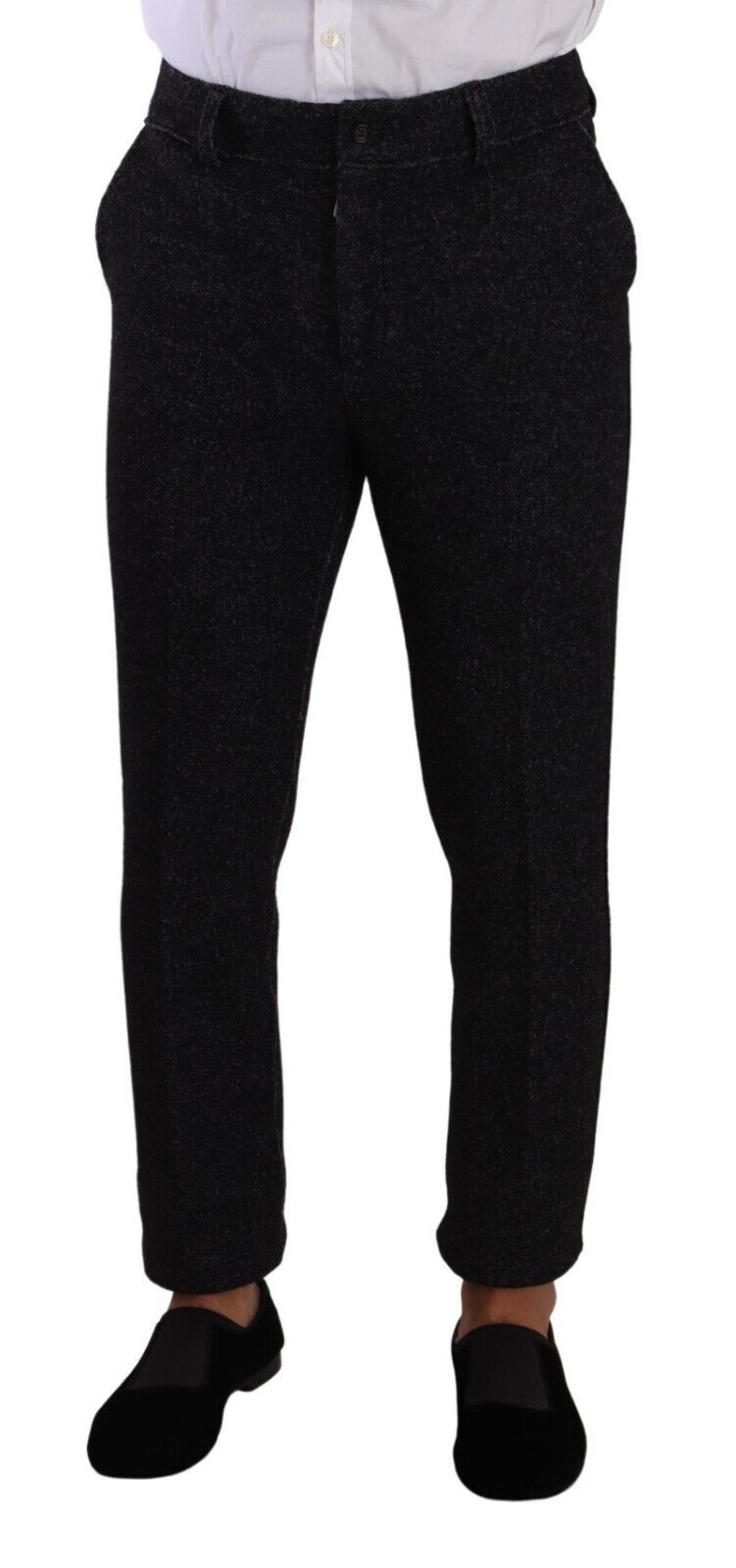 Dolce &amp; Gabbana Black Wool Men Formal Trouser Dress Pants