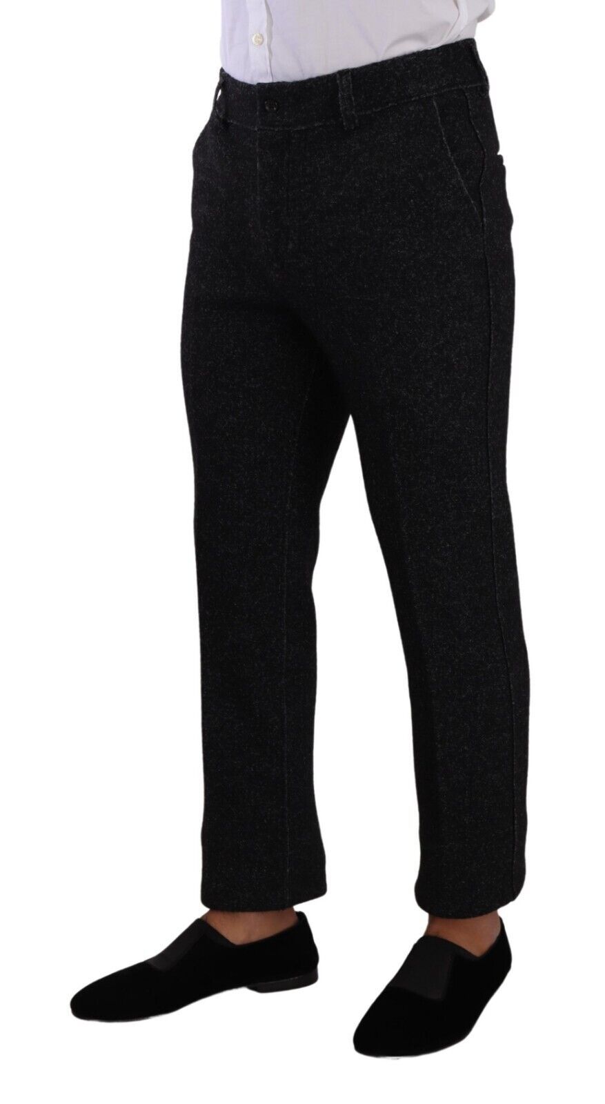 Dolce &amp; Gabbana Black Wool Men Formal Trouser Dress Pants