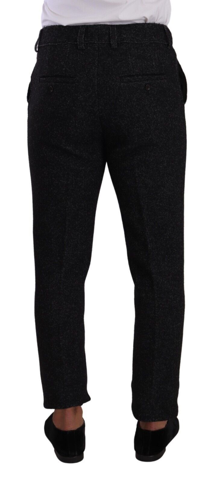 Dolce &amp; Gabbana Black Wool Men Formal Trouser Dress Pants