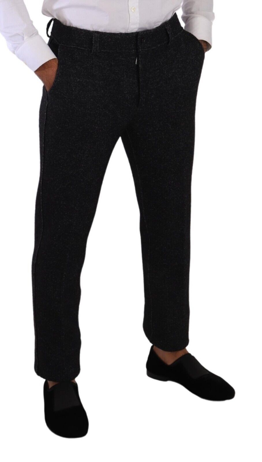 Dolce &amp; Gabbana Black Wool Men Formal Trouser Dress Pants