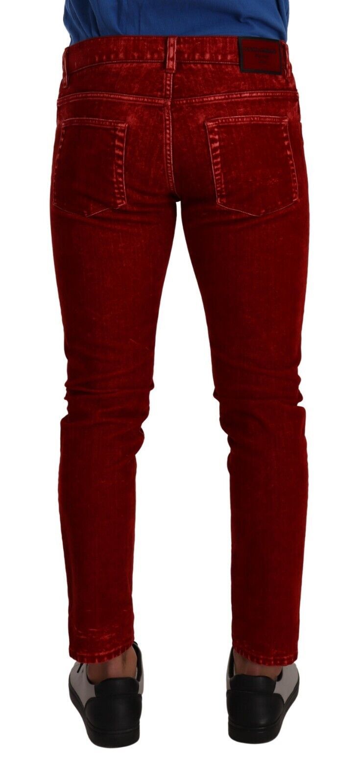 Dolce &amp; Gabbana Red Cotton Stretch Skinny Denim Trouser Jeans