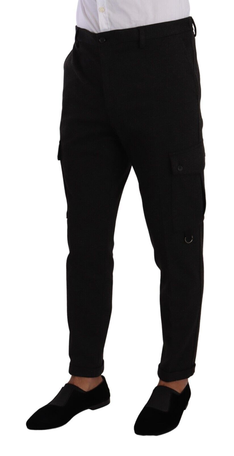 Dolce &amp; Gabbana Black Viscose Cargo Skinny Men Trouser Pants