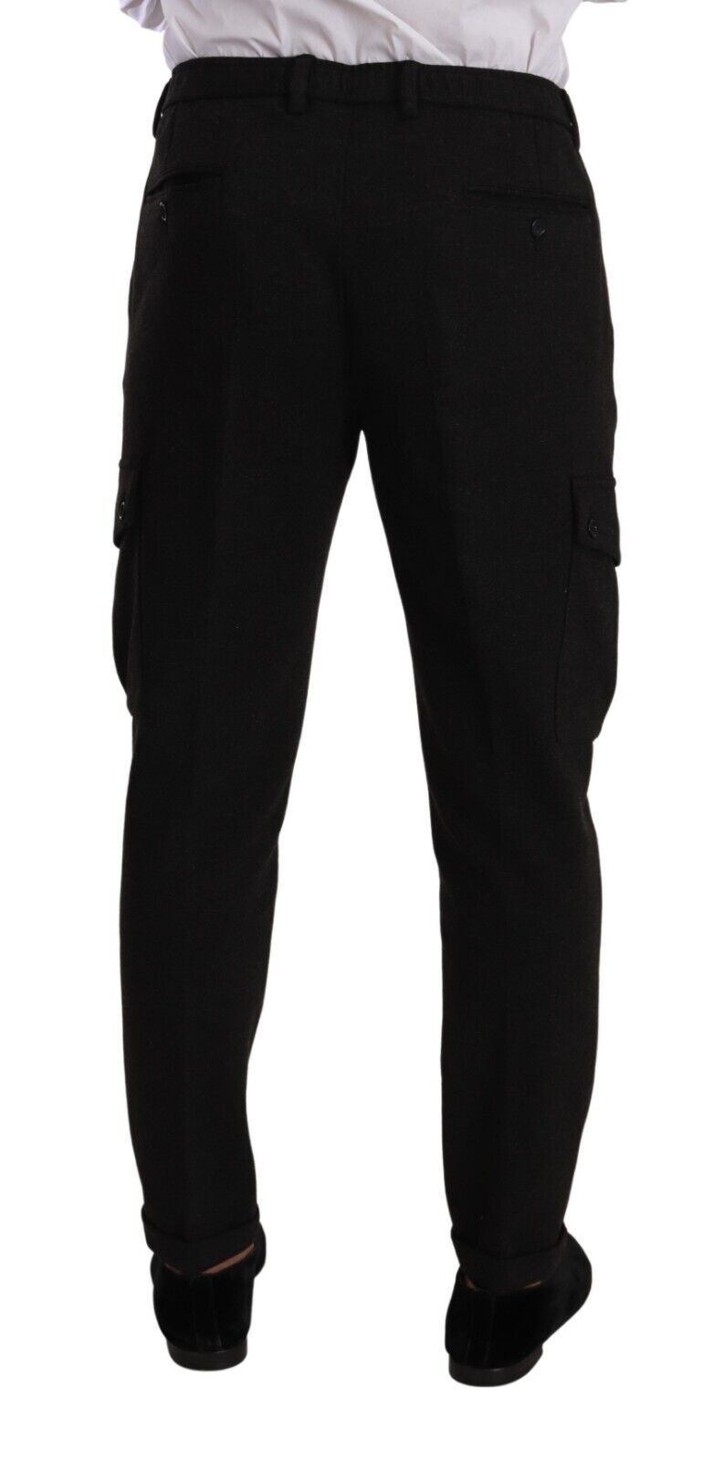 Dolce &amp; Gabbana Black Viscose Cargo Skinny Men Trouser Pants