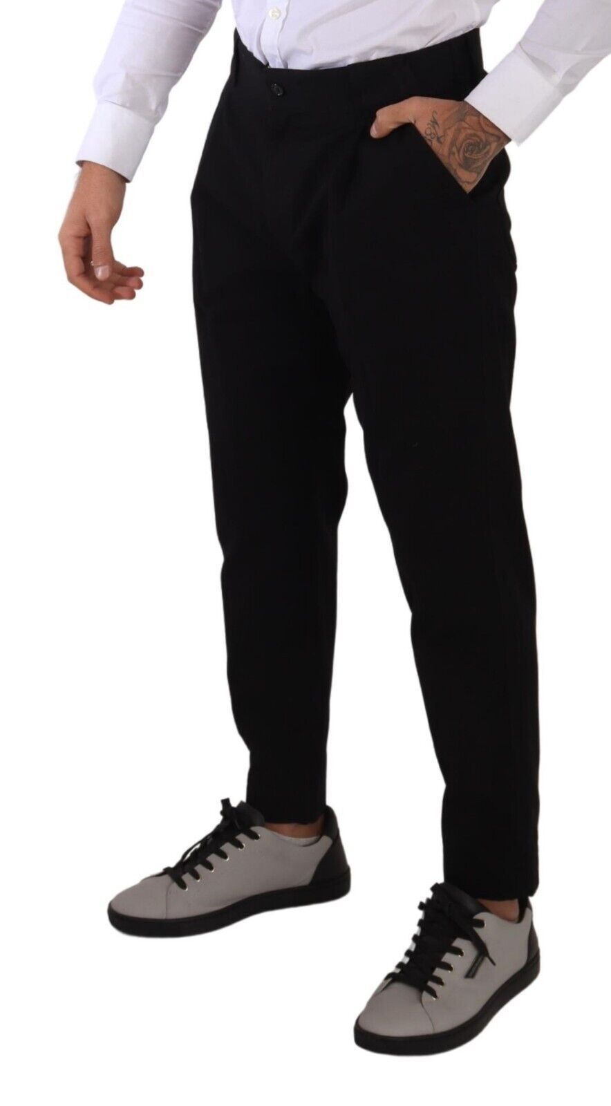 Dolce &amp; Gabbana Black Cotton Stretch Chinos Trouser Jeans