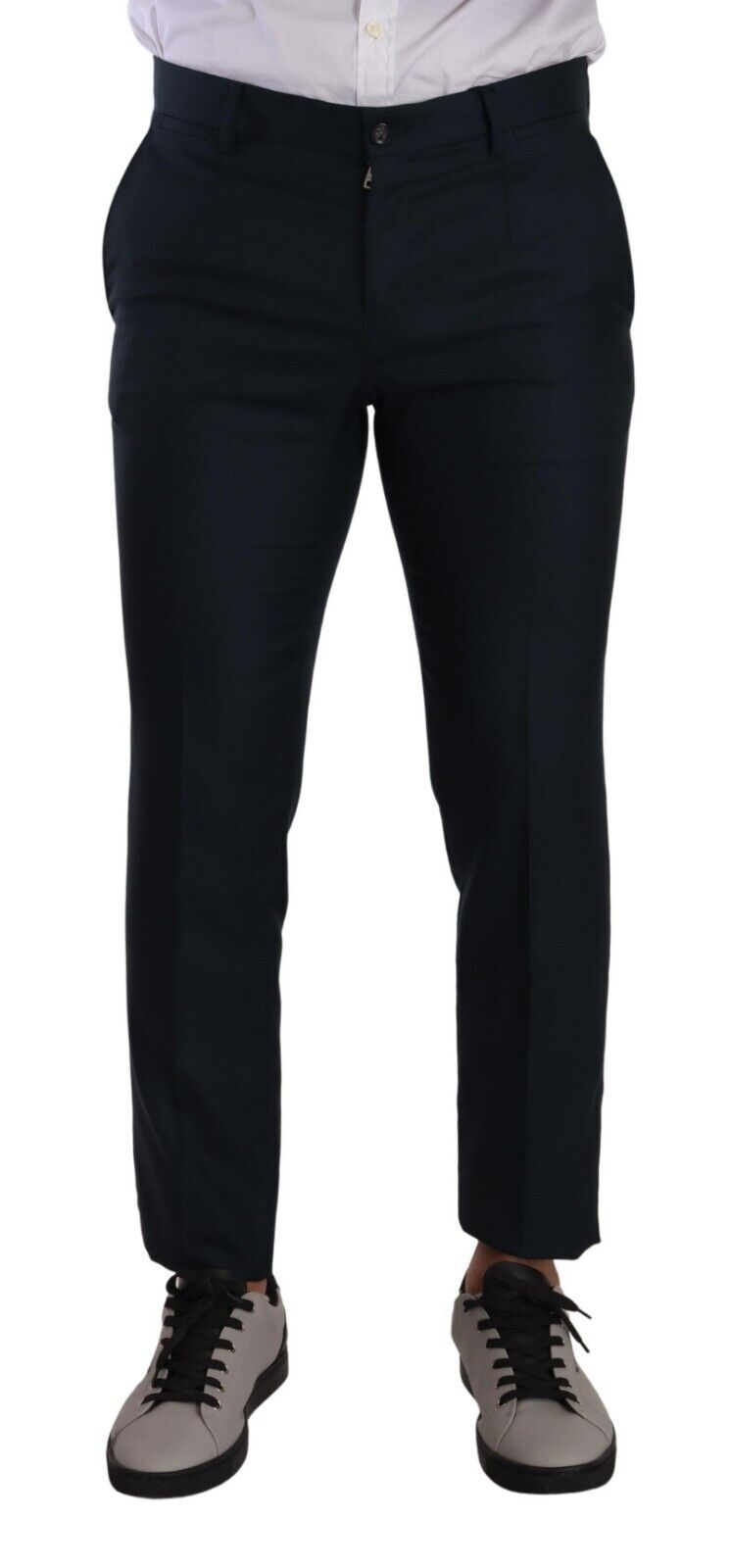 Dolce &amp; Gabbana Dark Blue Cashmere Silk Dress Trouser Pants