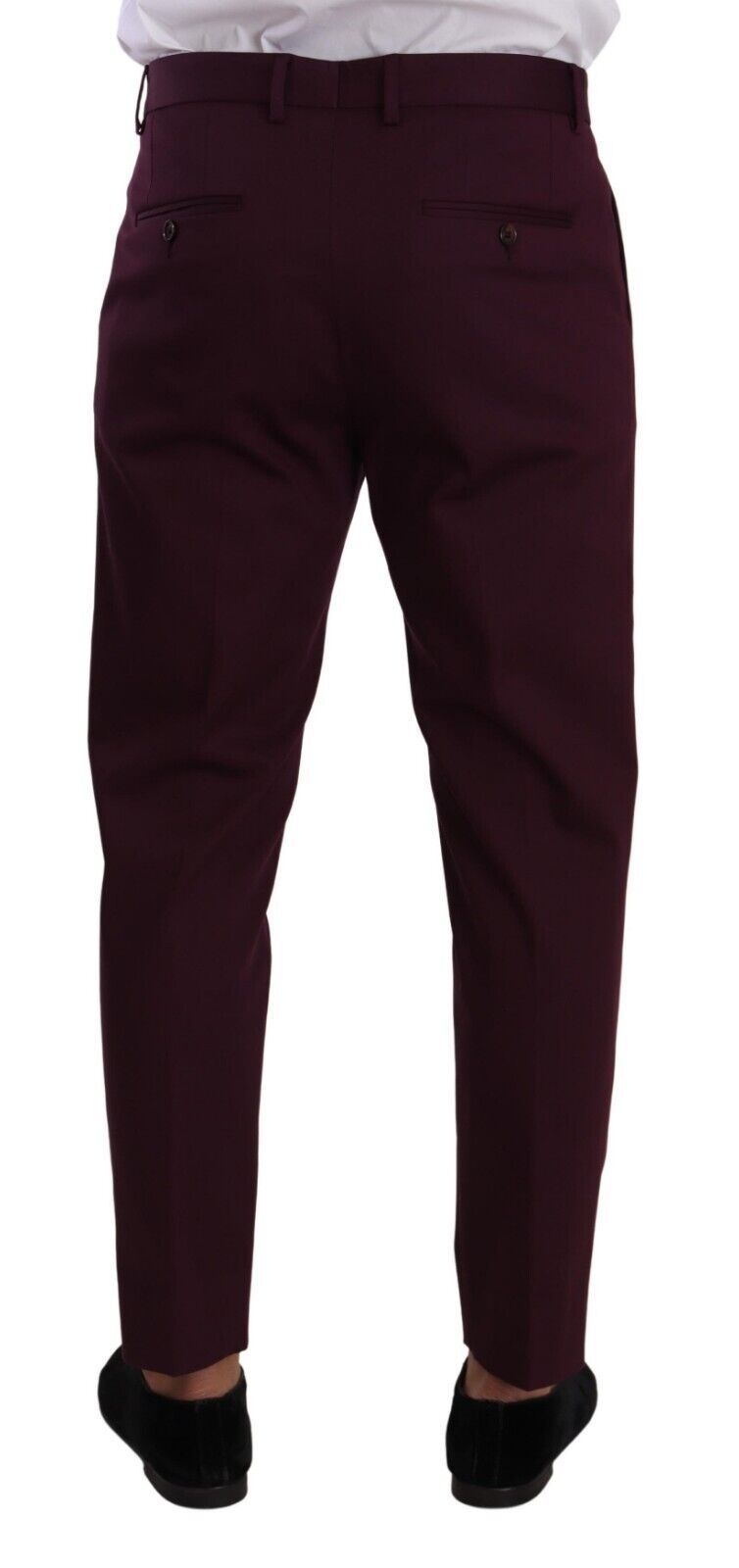 Dolce &amp; Gabbana Purple Cotton Tapered Chinos Dress Pants