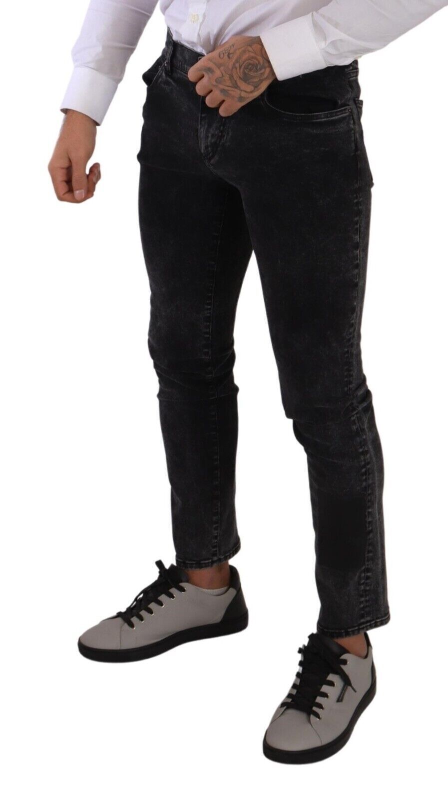 Dolce &amp; Gabbana Black Cotton Stretch Skinny Denim Trouser Jeans