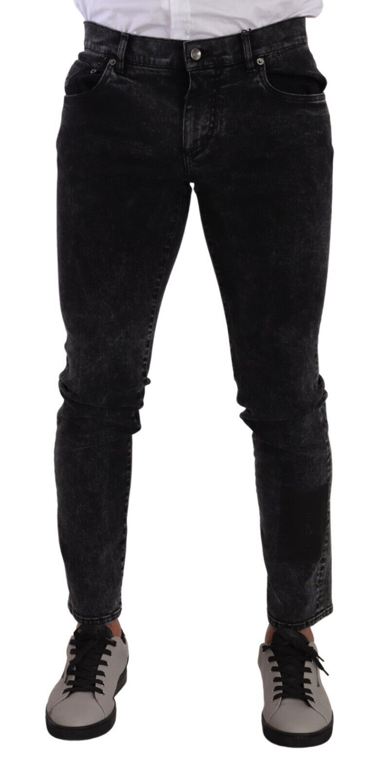 Dolce &amp; Gabbana Black Cotton Stretch Skinny Denim Trouser Jeans