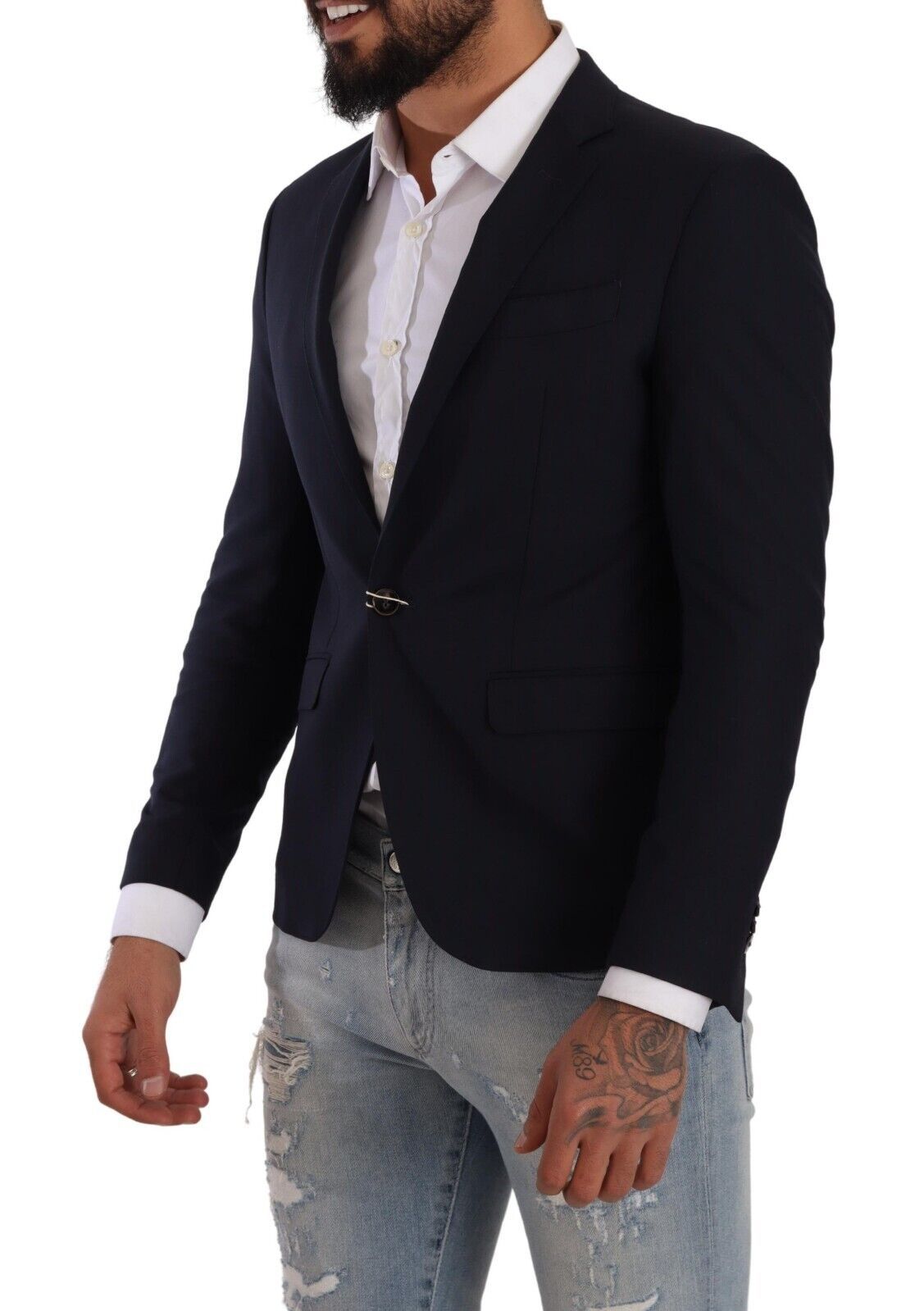 Domenico Tagliente Dunkelblauer einreihiger Slim-Fit-Blazer