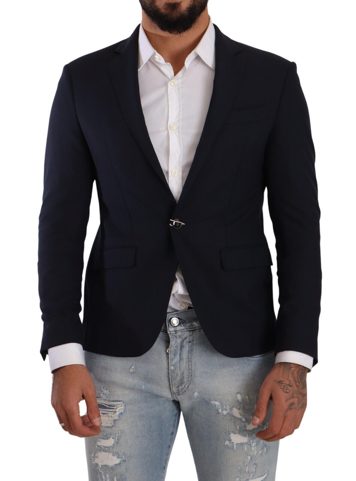 Domenico Tagliente Dunkelblauer einreihiger Slim-Fit-Blazer