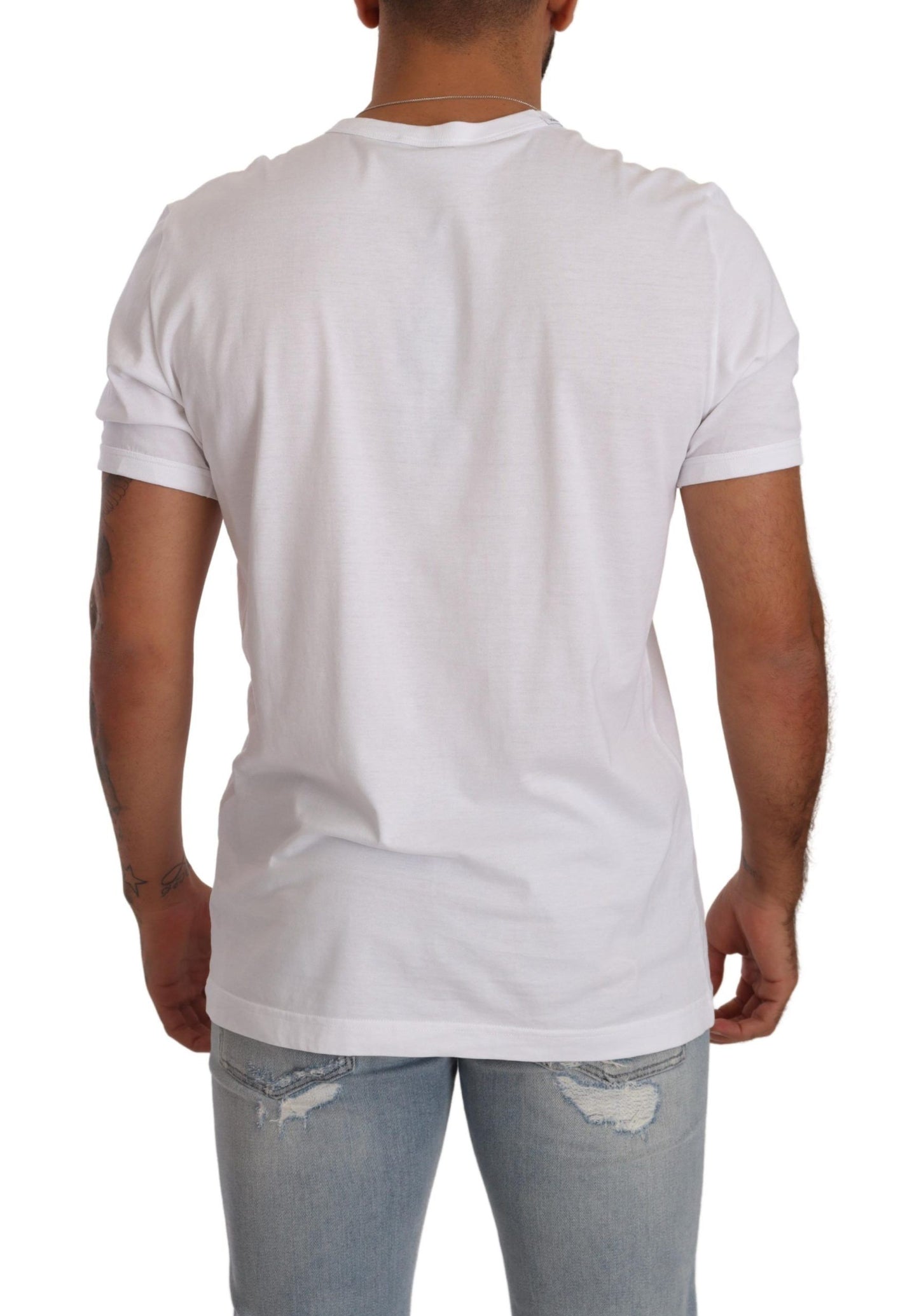 Dolce &amp; Gabbana White Crewneck Short Sleeve Cotton T-shirt