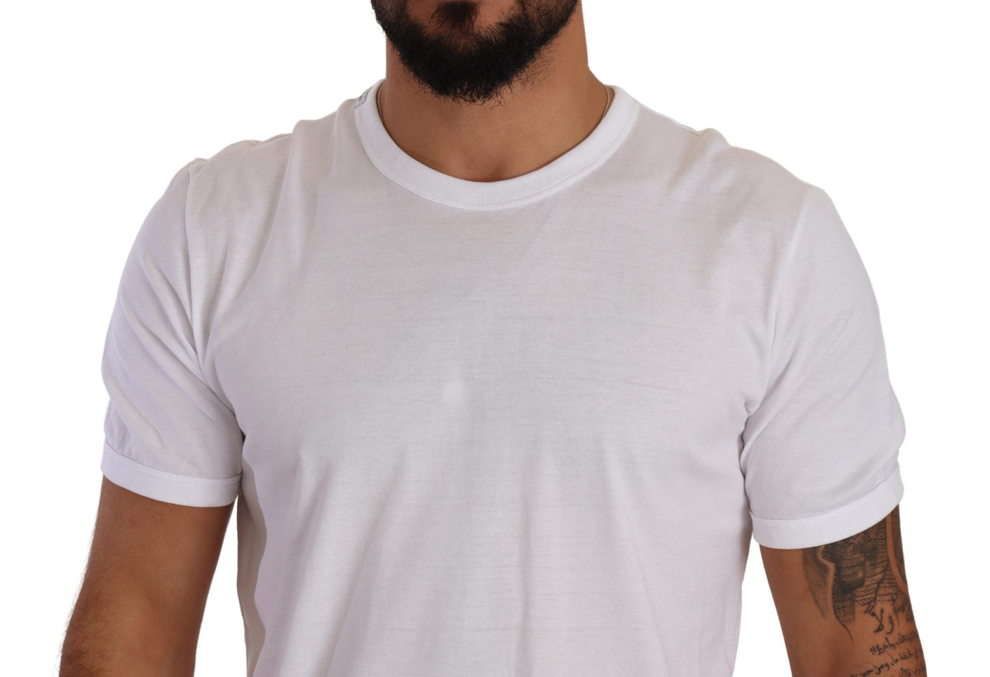 Dolce &amp; Gabbana White Crewneck Short Sleeve Cotton T-shirt