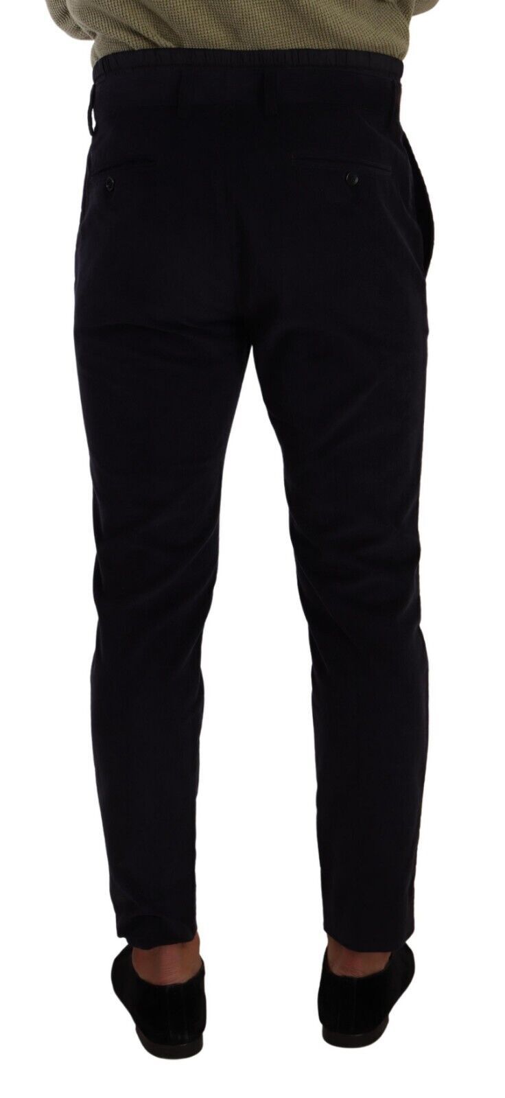 Dolce &amp; Gabbana Blue Cotton Skinny Corduroy Trouser Pants