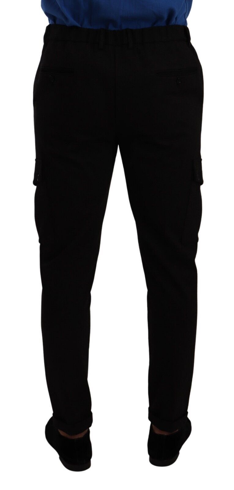 Dolce &amp; Gabbana Black Viscose Skinny Cargo Trouser Pants