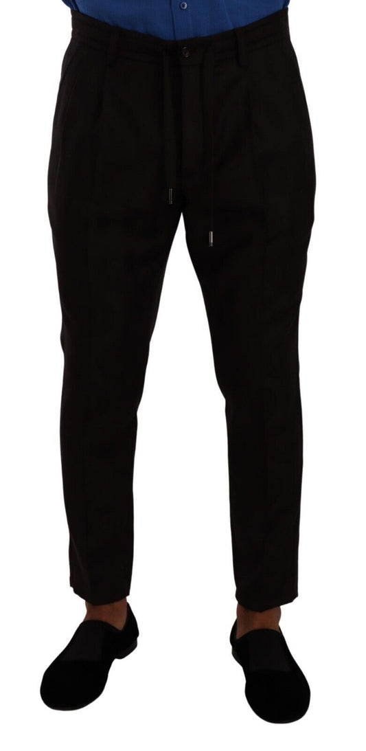 Dolce &amp; Gabbana Bordeaux Wool Men Skinny Trouser Pants