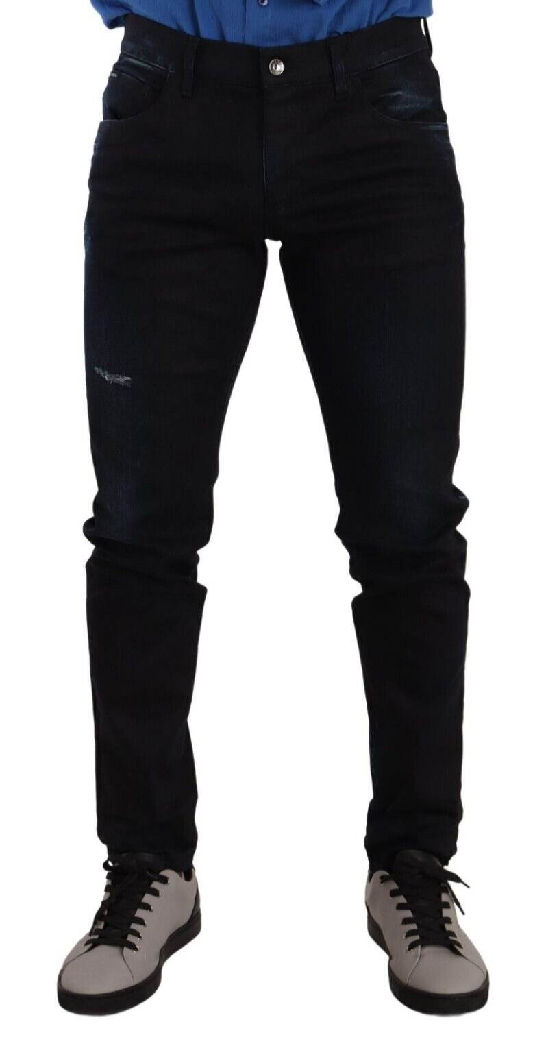 Dolce &amp; Gabbana Blue Cotton Stretch Skinny Denim Jeans