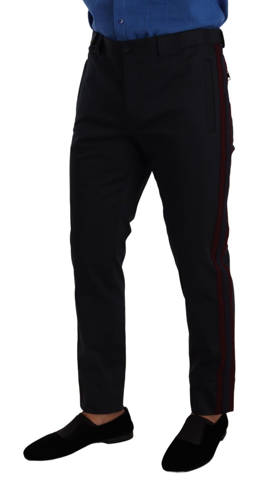 Dolce &amp; Gabbana Blue Bordeaux Cotton Skinny Chino Pants