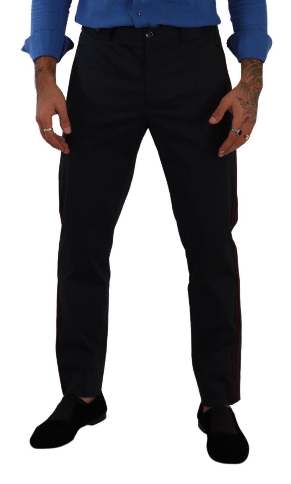 Dolce &amp; Gabbana Blue Bordeaux Cotton Skinny Chino Pants