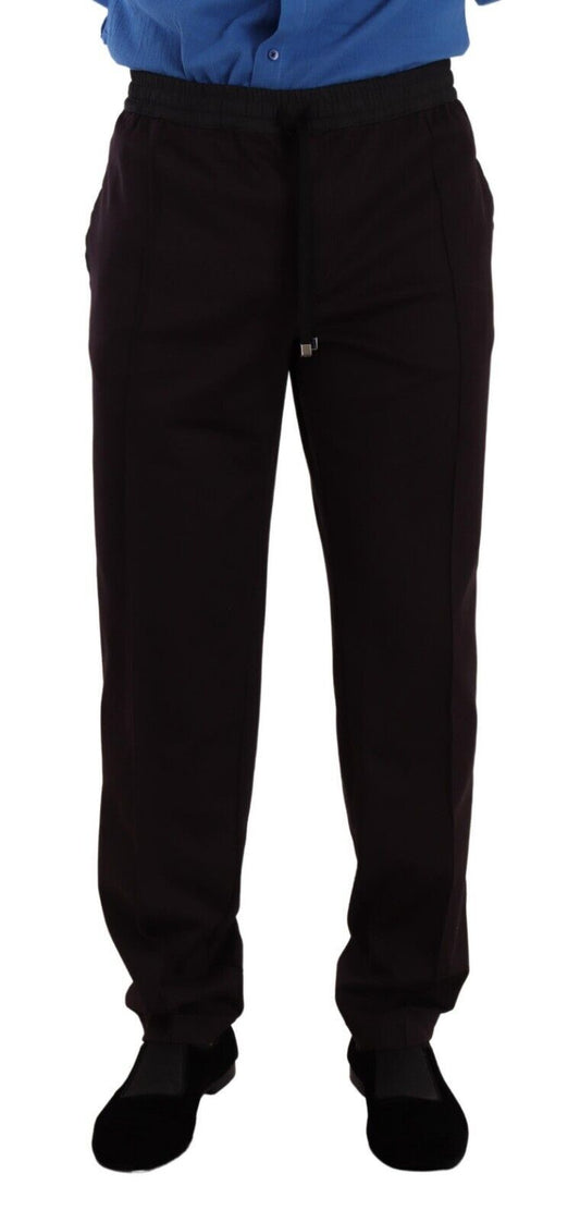 Dolce &amp; Gabbana Bordeaux Cotton Mens Skinny Trouser Pants