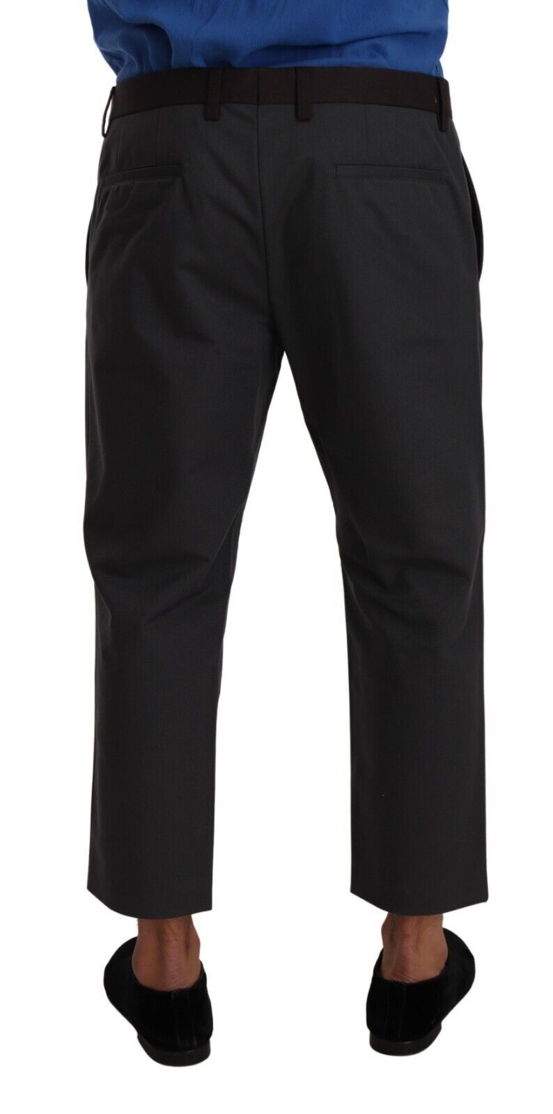 Dolce &amp; Gabbana Grey Bordeaux Striped Cropped Trouser Pants