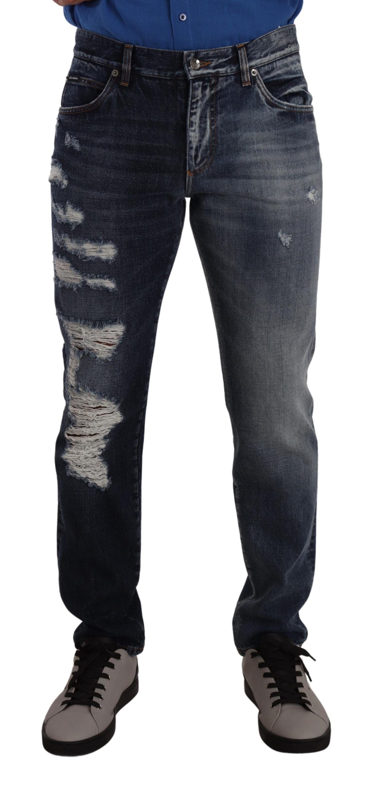 Dolce &amp; Gabbana Jeans aus normalem, blauem Baumwoll-Denim