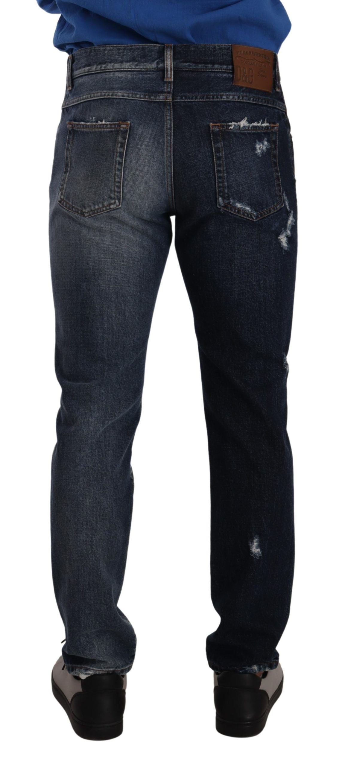 Dolce &amp; Gabbana Blue Cotton Regular Denim Trousers Jeans