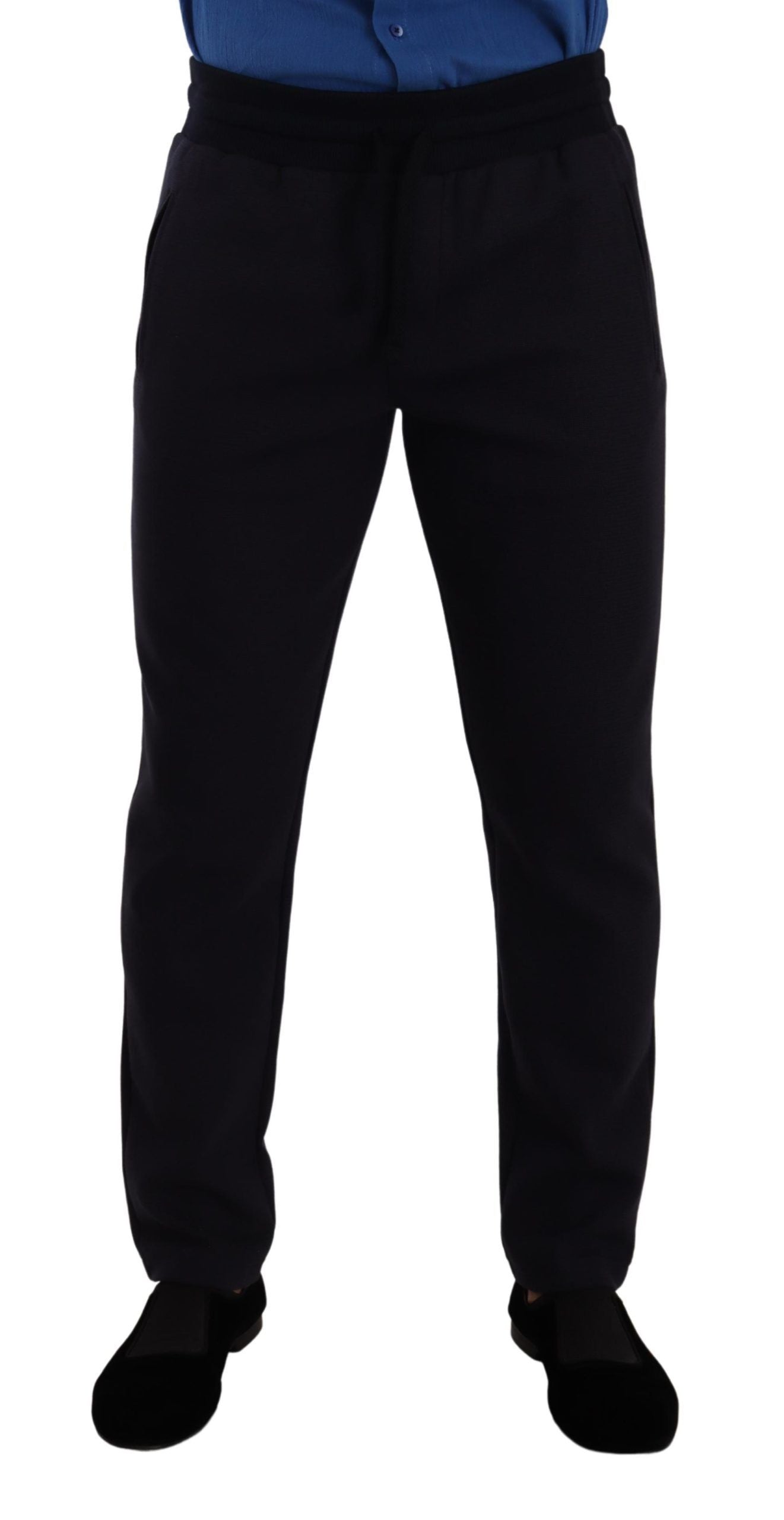 Dolce &amp; Gabbana Blue Cotton Stretch Jogging Trouser Pants