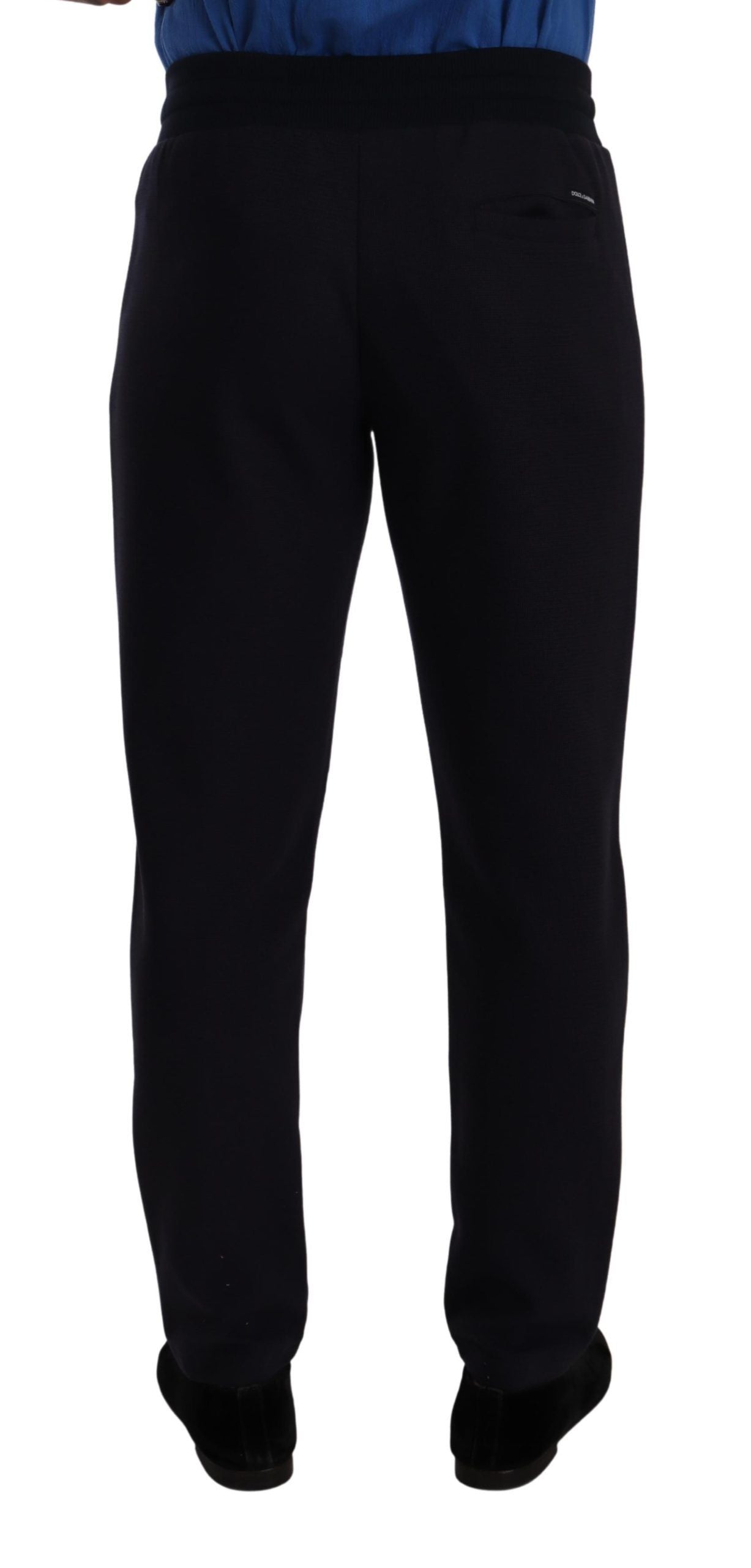 Dolce &amp; Gabbana Blue Cotton Stretch Jogging Trouser Pants