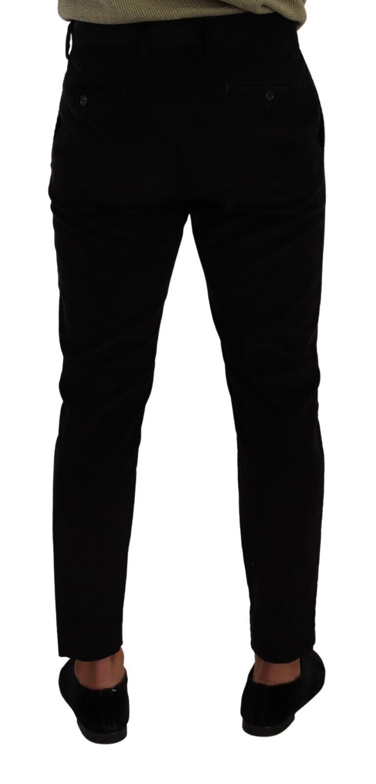 Dolce &amp; Gabbana Black Cotton Corduroy Skinny Trouser Pants