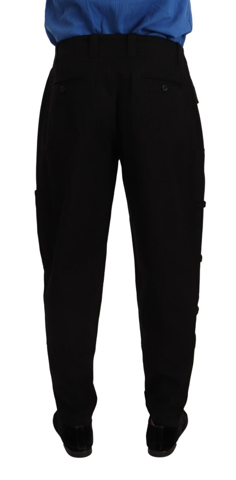 Dolce &amp; Gabbana Black Cotton Stretch Tapered Cargo Pants