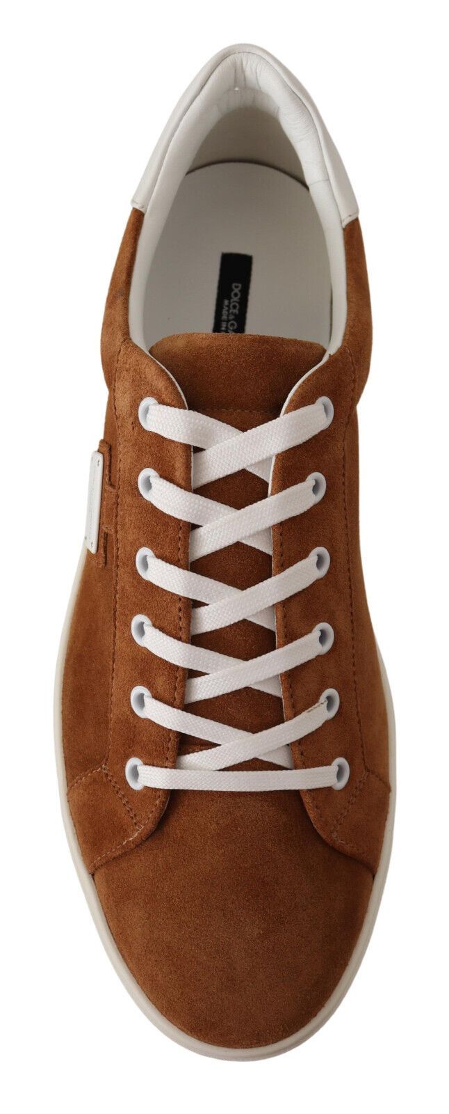 Dolce &amp; Gabbana Brown Suede Leather Low Tops Sneakers Shoes