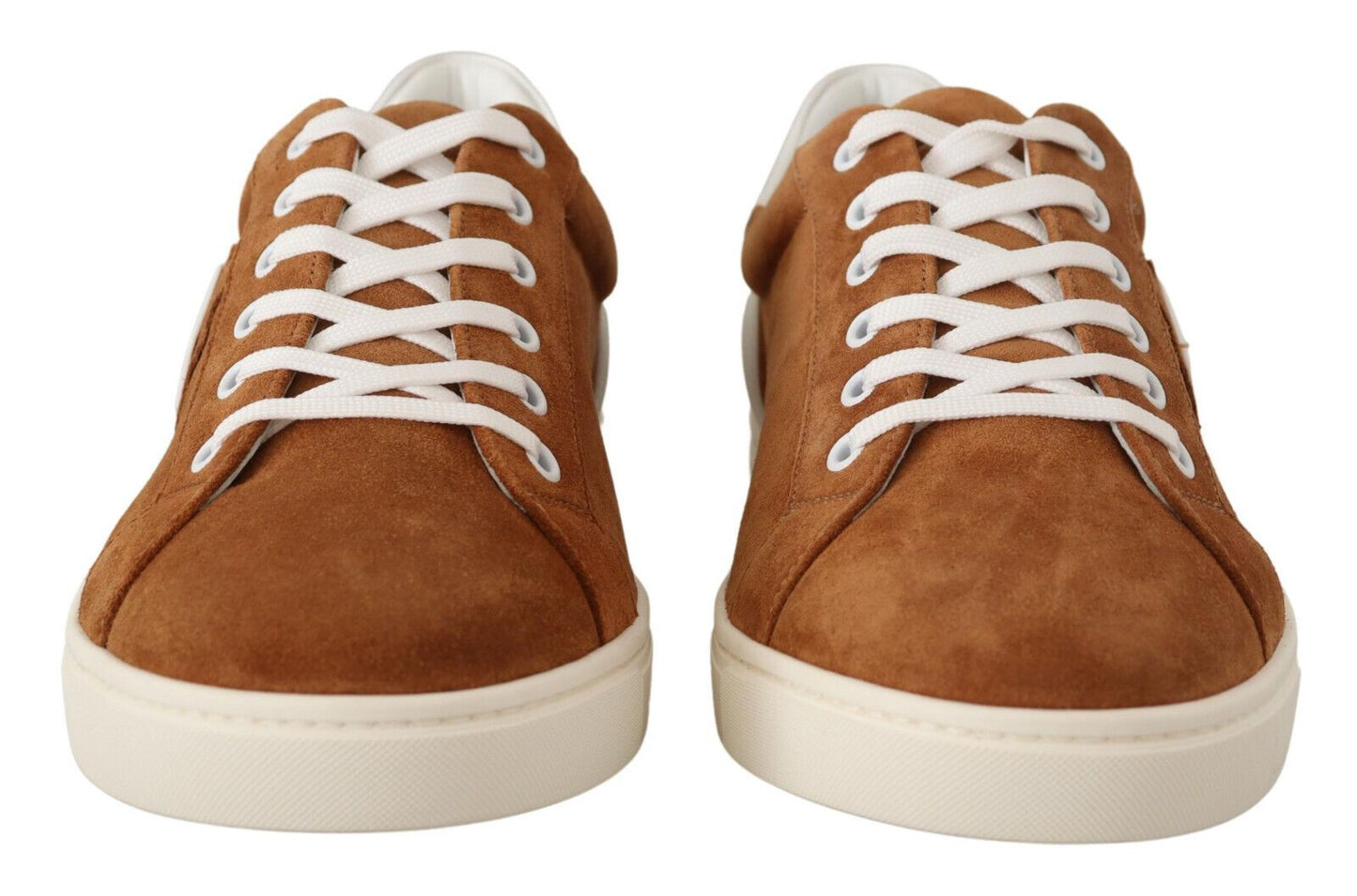 Dolce &amp; Gabbana Brown Suede Leather Low Tops Sneakers Shoes