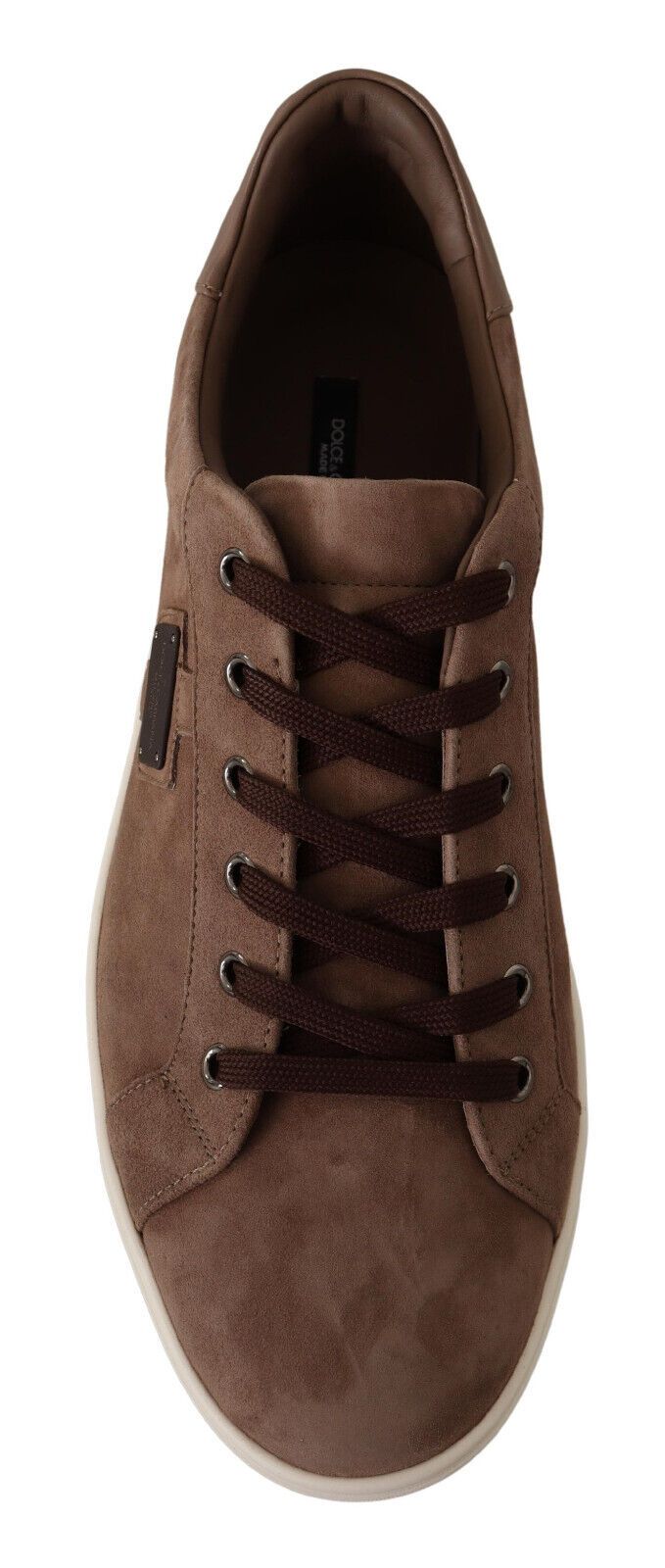 Dolce &amp; Gabbana Brown Suede Leather Sneakers Shoes