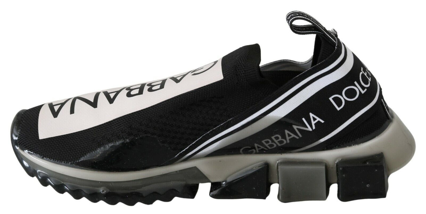 Dolce &amp; Gabbana Black White SORRENTO Sport Stretch Sneakers