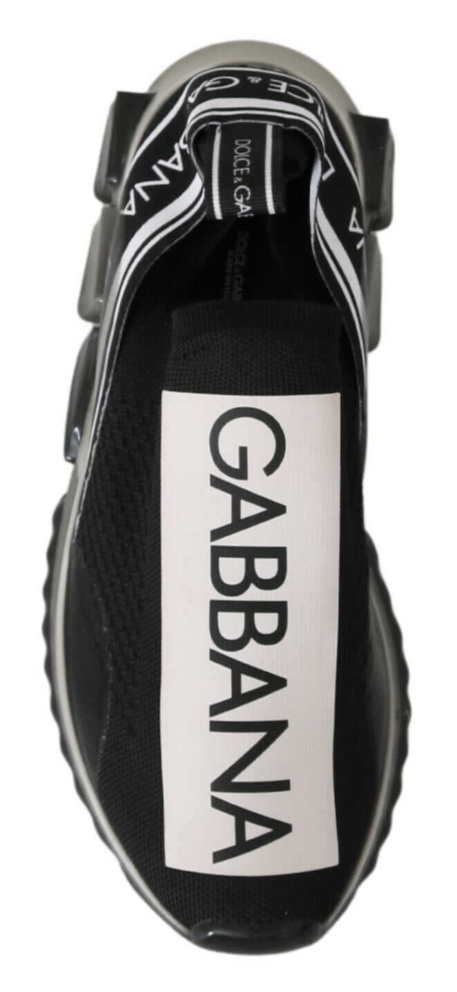 Dolce &amp; Gabbana Black White SORRENTO Sport Stretch Sneakers