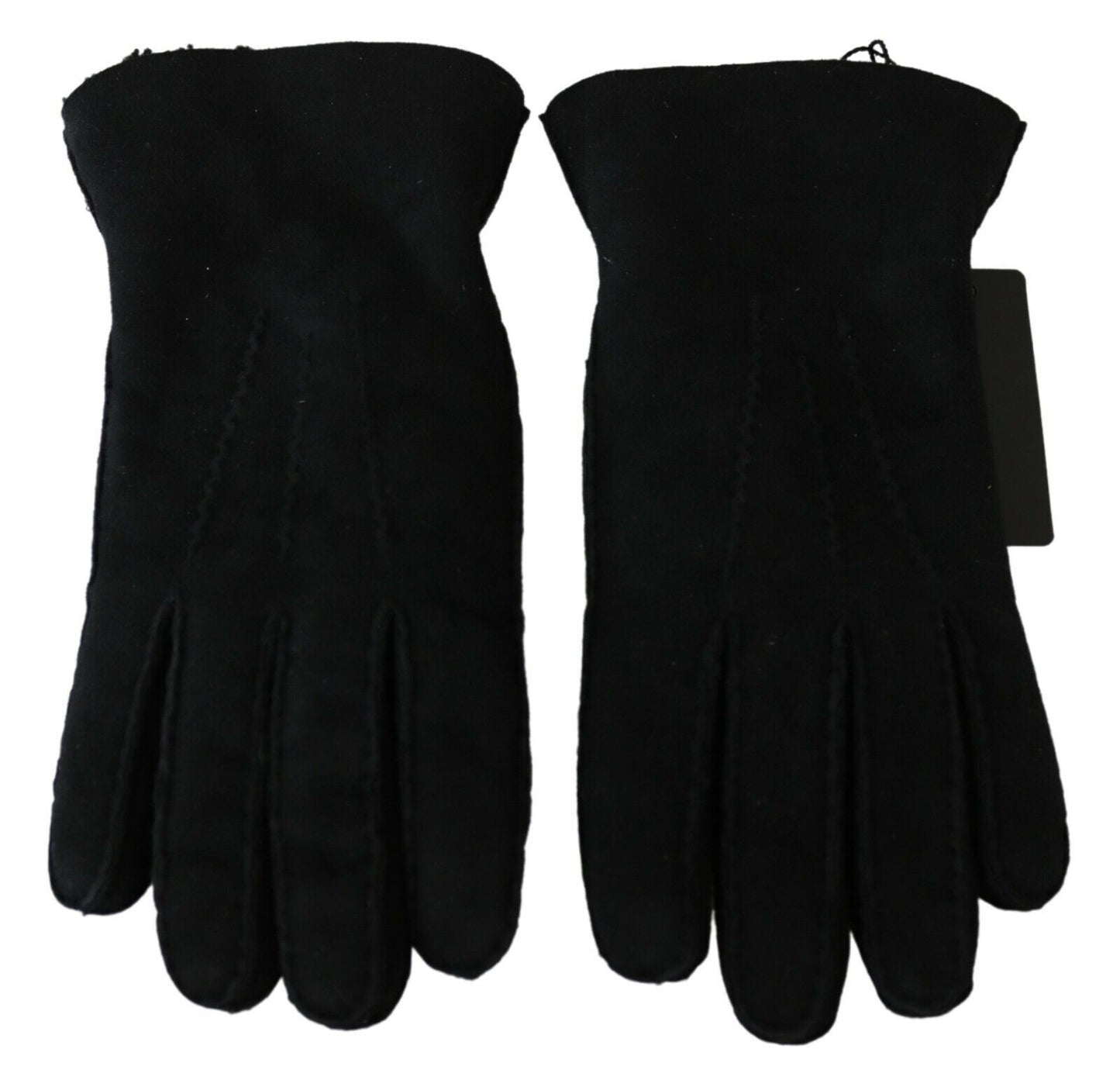 Dolce &amp; Gabbana schwarze Leder-Motorrad-Biker-Handschuhe