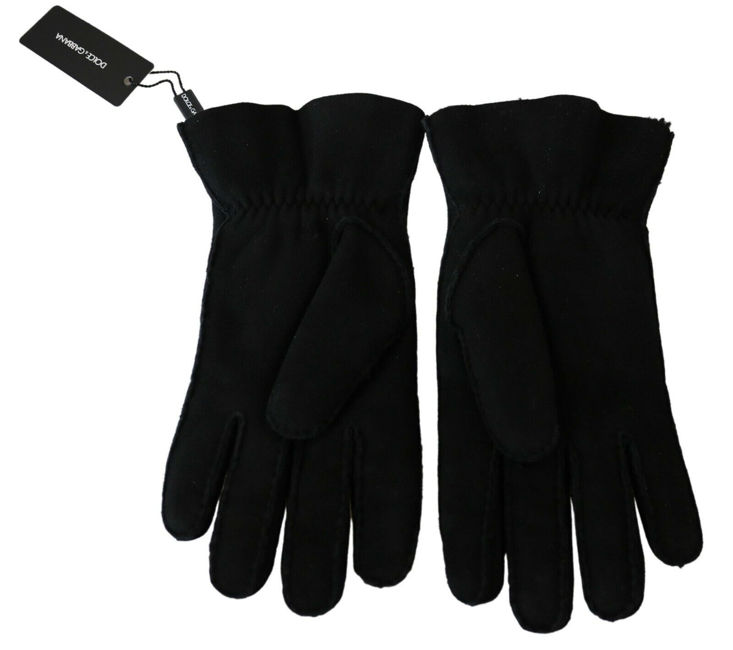 Dolce &amp; Gabbana schwarze Leder-Motorrad-Biker-Handschuhe