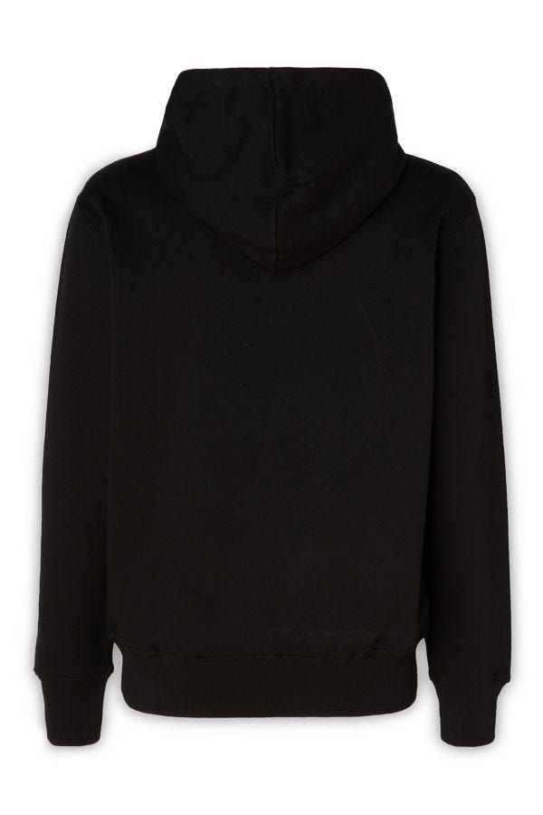 Versace Jeans Black Cotton Mga Detalye ng Logo na Hooded Sweatshirt