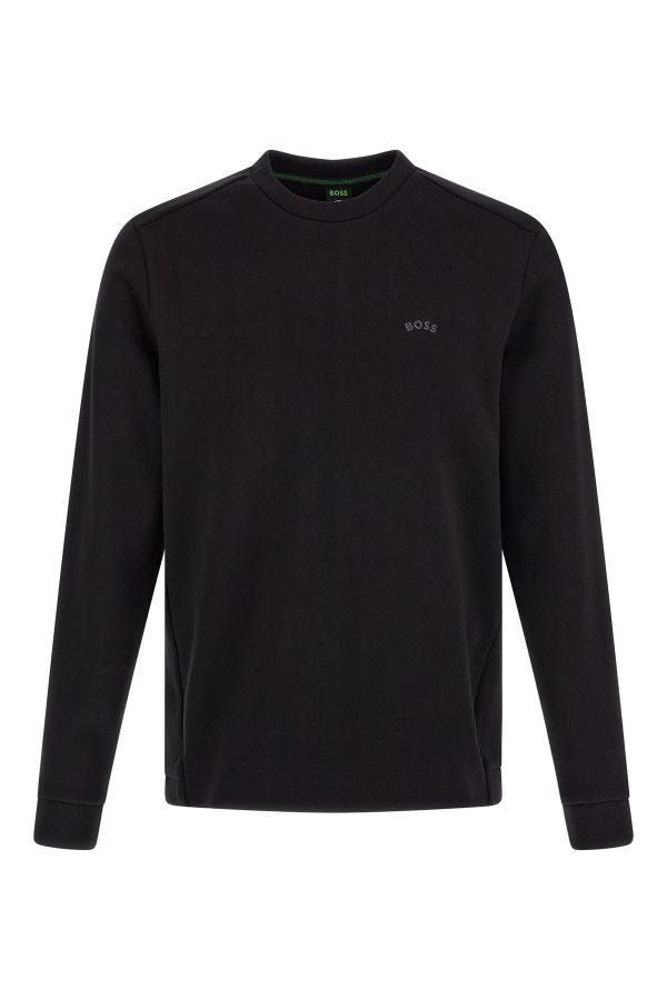 Hugo Boss schwarzes Baumwoll-Sweatshirt mit Logo-Details