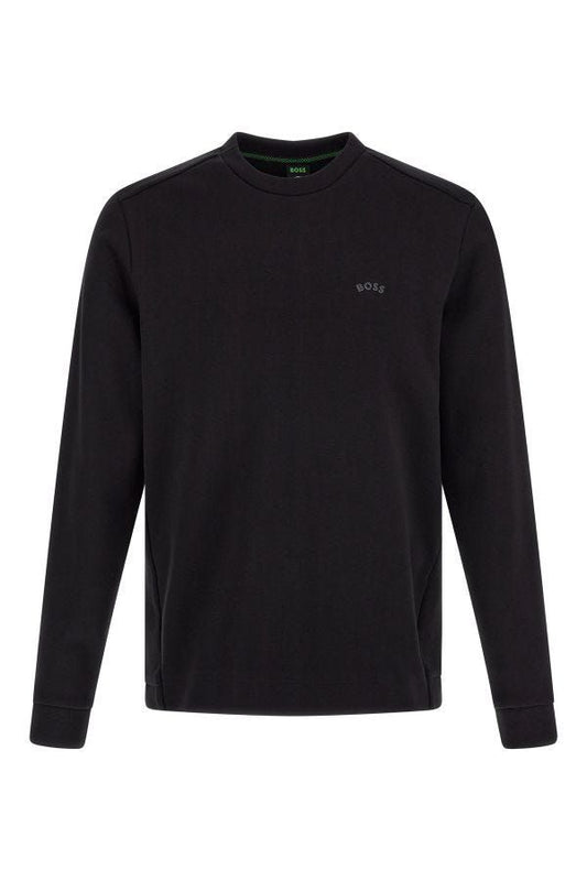 Hugo Boss Black Cotton Mga Detalye ng Logo Sweatshirt