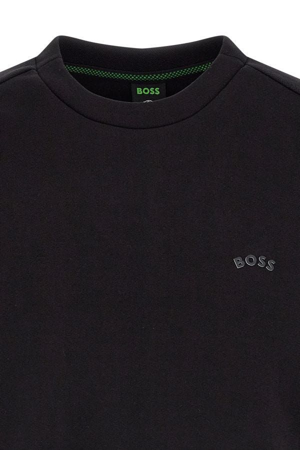 Hugo Boss Black Cotton Mga Detalye ng Logo Sweatshirt